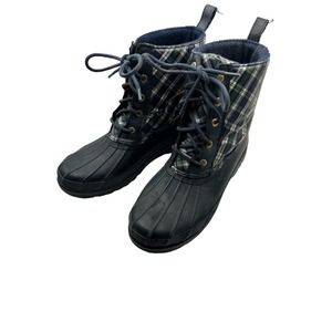 Sperry Top Sider Ladies Waterproof Boot Black Plaid Size 8